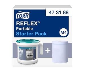 Tork Reflex Starter Pack pour Distributeur à Dévidage Central blanc et turquoise M4, portable, 1 pack, 473188