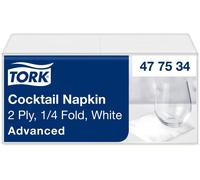 Tork - Service à cocktail 24x24cm 200pcs Blanc 477534 | PAK A 200 pièces | 12 pièces