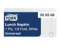Tork Serviette lunch blanche, pliage 1/8, 1 pli, 32 cm x 32 cm, 8 x 500 serviettes, 509308