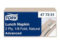 Tork Serviette Lunch naturel, 477351 | 1/8 plier, 2 pli, 200 serviettes, 16.3cm x 8.2cm chaque