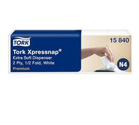 Tork Xpressnap Serviette enchevêtrée extra-douce blanche pour distributeur N4, pliage 1/2 2 plis, 500 serviettes, 15840