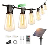 Torkase Guirlande Lumineuse Exterieure Solaire Jardin - Guirlande Guinguette Extérieure 18M 25+2 ST38 LED Ampoules Blanc Chaud Chaîne Lumiere Exterieur pour Patio Terrasse Fête Mariage