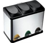 Toro poubelle en acier inoxydable avec couvercle en plastique pour les déchets triés, 45l