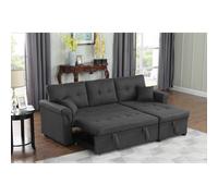 Toronto canapé d'angle droit convertible 4 places en tissu gris foncé