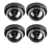 TOROTON Caméras factices, Fausse de Sécurité Caméra Dôme CCTV avec LED Clignotant Lumière pour Les Entreprises Magasins Accueil, Usage Intérieur Extérieur (4 Pack)
