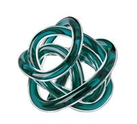 Torre & Tagus Orbit Sculpture en Verre soufflé à la Bouche avec nœud Infini - 7,6 cm - Boule décorative pour la décoration de la Maison - Petite décoration de Table pour la Maison (Bleu Sarcelle