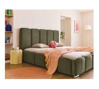 Torreon - lit coffre - 160x200 - sommier inclus - en velours - Vert
