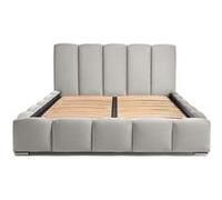 Torreon - lit coffre - 180x200 - sommier inclus - en velours - Gris clair Gris clair G