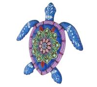 Tortue Murale en Métal, Décoration Murale Jardin, Fer Bleu | Décor Mural Extérieur, Style Vintage et Réaliste, Pièce Unique, Suspendue au Mur, pour Jardin et Maison