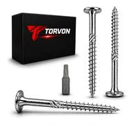 TORVON Lot de 100 vis à tête plate TX30 de qualité supérieure - 6 x 80 mm - Pour construction en bois massif - ETA galvanisé - Filetage complet - Pour KVH BSH CLT - Avec embout