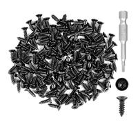 Torx Lot de 150 vis à bois en acier inoxydable noir M3 x 10 mm à tête fraisée - Vis autotaraudeuses universelles avec tournevis T10 pour meubles (M3 x 10)