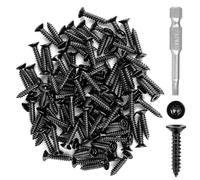 Torx Lot de 150 vis à bois en acier inoxydable noir M3 x 10 mm à tête fraisée - Vis autotaraudeuses universelles avec tournevis T10 pour meubles (M4 x 20)