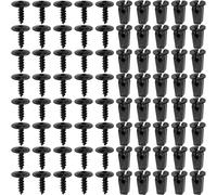 Torx Lot de 40 vis à tôle M5 x 16 mm, vis autotaraudeuses, vis de carrosserie noires, vis à tête ronde, pour garde-boue, couvercle de roue, pare-chocs, avec 40 bases