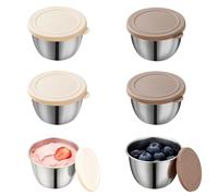 Torytoe 6 Pièces mini pots à sauce, Petite Boite en acier inoxydable 75 ml | Pour Sauces, Épices & Snacks, Mini Récipients Hermétiques avec couvercles, Boîtes de Conservation Alimentaire Sans BPA