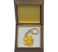 Tosa Inu, chien Tosa - porte-clés et collier avec chien dans une boîte, produit plaqué or de haute qualité, marque Art-Dog