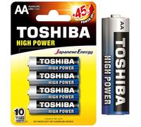 Toshiba Lot de 4 Piles AA, Batteries Alcalines LR6 1,5V, Ultra Longue Durée, 10 Ans de Conservation, Idéales pour Télécommandes, Jouets, Appareils Électroniques, 40700100