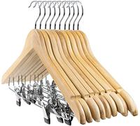 Tosnail Lot de 12 cintres en Bois Tosnail - avec Cadre de Serrage - 43 cm
