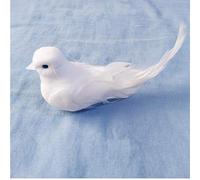 TOSSPER 1PCS 12 * 5 * 5CM Doves décoratifs Plumes artificielles Mousse Mini Oiseaux Blanc avec Aimant Oiseaux Artisanat Décoration intérieure Décorations de Mariage