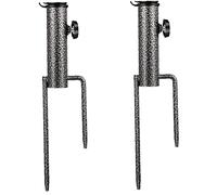 TOSSPER 2 Pièces Patio Umbrella Steel Stand Stand Plage Parapluie Ancrage Métal Métal Parapluie Spike Grand Porte-Tailleur Parapluie Titulaire avec 2 Fourches