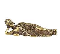TOSSPER Laiton Mini Rétro Bouddha Couché Figurines Zen Décorations Statue Bouddha Couché Sculptures pour Home Outdoor Yoga Desktop