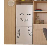 TOSSPER Mignon Autocollant Réfrigérateur, Happy Délicieux Cuisine Réfrigérateur Mur De Vinyle, Autocollant Amovible Art Mural Stickers Muraux Home Décor
