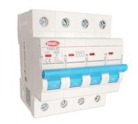 Tosun Interrupteur magnéto-thermique tétrapolaire 4 pôles 63 A, protection 6 kA, triphasé 380 V, rail DIN