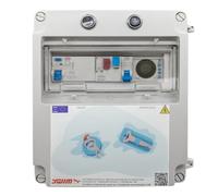 Tosun Tableau électrique piscine triphasé 1 CV, contacteur pour chlorateur, garde-moteur 4-6,3 A, horloge et IP65, gris