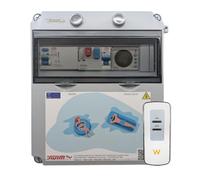 Tosun Tableau électrique piscine triphasé 300 W 12 V, garde-moteur, 1-2 CV, horloge, télécommande, IP65, ABS gris