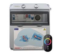 Tosun Tableau électrique piscine triphasé 380 V, 150 W, 12 V, IP65, garde-moteur 2,5-4 A, horloge et contrôle RVB
