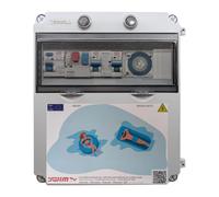 Tosun Tableau électrique pour piscine 1 CV, transformateur 100 W 12 V AC et contacteur pour chlorateur, gris ABS