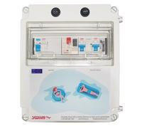 Tosun Tableau électrique triphasé pour piscine 1 CV, garde-moteur 4-6,3 A, horloge, programmateur et compatible chlorateur, ABS, 380 V
