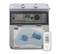 Tosun Tableau électrique triphasé pour piscine 150 W 12 V, IP65, garde-moteur 4-6,3 A (1 CV) avec interrupteur horaire
