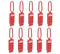 Tosuny 10 Pièces Cadenas de Sécurité Hasp 6 Trous Nylon Isolant | Verrouillage multi-autorisation, étiquetage de maintenance électrique, résistant aux chocs, outil de verrouillage de valve,