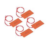 Tosuny 4PCS 12V 15W Coussin Chauffant en Silicone Caoutchouc Flexible | Couverture chauffante pour fûts, chauffage de surface, réchauffement rapide, 200 °C maximum, taille compacte, isolation