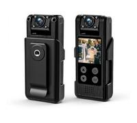Tosuny Caméra Corporelle HD 4K, Caméra Corporelle WiFi avec Enregistrement Audio et Vidéo, Enregistreur Vidéo Portable avec Objectif Rotatif à 180°,Nocturne, Caméra à Clip Arrière