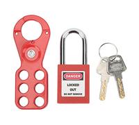 Tosuny Kit de Verrouillage à Loquet de sécurité |Cadenas Inviolable avec Clés Loto Tag pour équipement Industriel (Manille 1po/25mm)