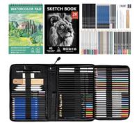 TOSUTO Ensemble de matériel de Dessin et de Croquis 76 - Crayons de Dessin Professionnels - Fournitures avec carnet de Croquis et Papier Aquarelle, Malette Dessin pour Artiste Débutant Adulte