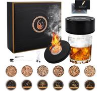 TOSUTO Kit Fumoir à Cocktail Électrique,Kit de Fumoir à Whisky avec 6 Saveurs de Copeaux de Bois et Carte,Conception sans Flamme USB-C,Set Cocktail Smoker pour Papa,Mari et Amateurs de Cocktails