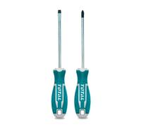 TOTAL - Jeu de 2 tournevis THT250201 - SL6,5 - PH2 - Chromo-vanadium (Cr-V)