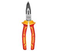 TOTAL - Pince Isolée - Pointe Courbe - Chrome Vanadium - Certifiée VDE - Idéale pour Électriciens et Projets Électriques - Mesure : 200 mm
