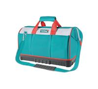 TOTAL - Sac à Outils en Toile Modèle THT16163 | Renforcé avec une Base en Caoutchouc | Supporte jusqu'à 20 KG | Poignées et Sangle Ajustable | Poches Intérieures | 41 x 25 x 26 cm | Polyester | Bleu