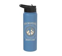 Total Solar Eclipse Funny Cats portant des lunettes 2026 août Stainless Steel Insulated Water Bottle