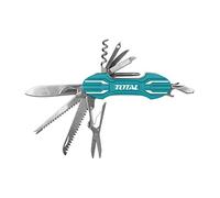 Total Tools - Couteau polyvalent | Mesure 95 mm | Avec 15 fonctions différentes | Comprend une lime, un tournevis, un tire-bouchon, des ciseaux et plus encore | Pour effectuer diverses tâches