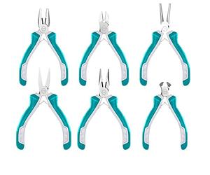 Total Tools - Jeu de Pinces Mini | 6 Pièces | 115 mm | Pour Mécanique de Précision | Pince Universelle, Coupe Diagonale, Coupe Frontale, Pince Plate Longue, Pince Longue et de Circlips