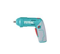 TOTAL - Visseuse sans Fil 4V | Insertion de 1/4'' | 2 positions de Travail | Port de Charge USB Type C | Lumière LED | Comprend une Mallette avec 19 Embouts | Batterie Intégrée | Chargeur Non Inclus