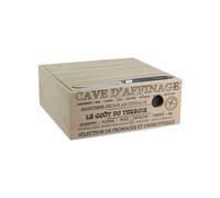 COOK CONCEPT - KA2361 Cave à Fromage et Charcuterie en Bois - Conçu pour Conservation Optimale - Couteau en Acier Inoxydable Inclus - Dimensions H10 x 25 x 25 cm - Couleur Beige et Noir