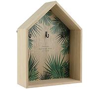Totally Addict – Boîte à clés HD4951 Maison Jungle MDF Beige-Vert 21 x 8 x 28 cm