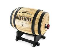 Cook Concept Distributeur de vin KV7166 Tonneau 3L bois/métal robinet Beige/Gris Noir Rouge
