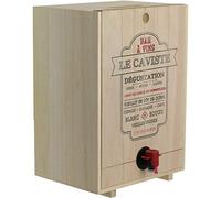 Totally Addict KV7233 Fontaine à Boisson Distributeur avec Robinet Cave Cache-cu e vin Le caviste Ou Cuvée du Jour Bois Beige H31,5 x 16 x 22 cm