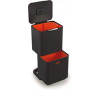 Totem Max 60 litres Tri des déchets Recyclage Poubelle de cuisine Filtre anti-odeur Amovible Poubelle alimentaire Noir - Grande capacité Poubelle 60 litres